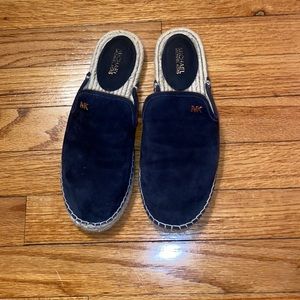 Dark blue suede slip on shoes. Worn only twice!